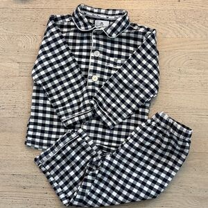 Classic Kids Checkered Pajama Set - Navy and White